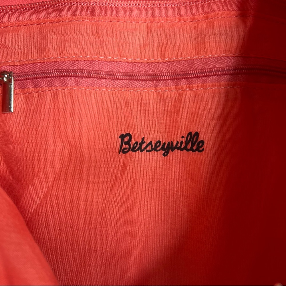 Betseyville Coral Ruffle Faux Leather Satchel Bag - Picture 13 of 16